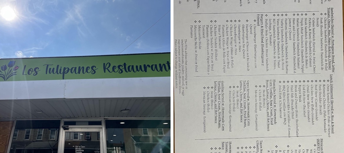 Los Tulipanes Restaurant, Bakery, & Tortilleria, LLC Menu